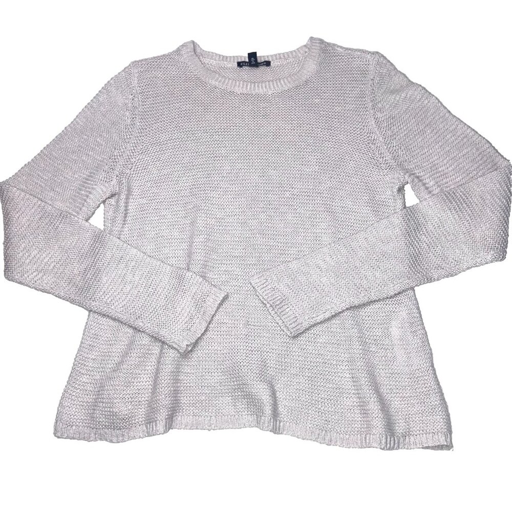 NEW Eileen Fisher Organic Linen Cotton Sweater CrewNeck Gray Long Sleeve xxs